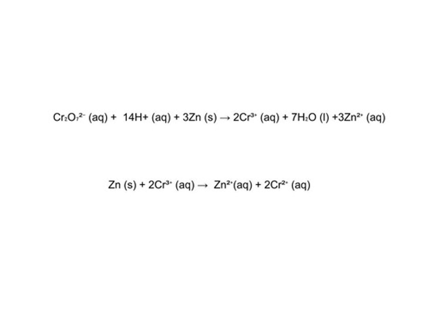 <p>Cr₂O₇²⁻ is orange</p><p>Cr³⁺ has a green colour</p><p>However Cr²⁺ has a pale blue colour</p>