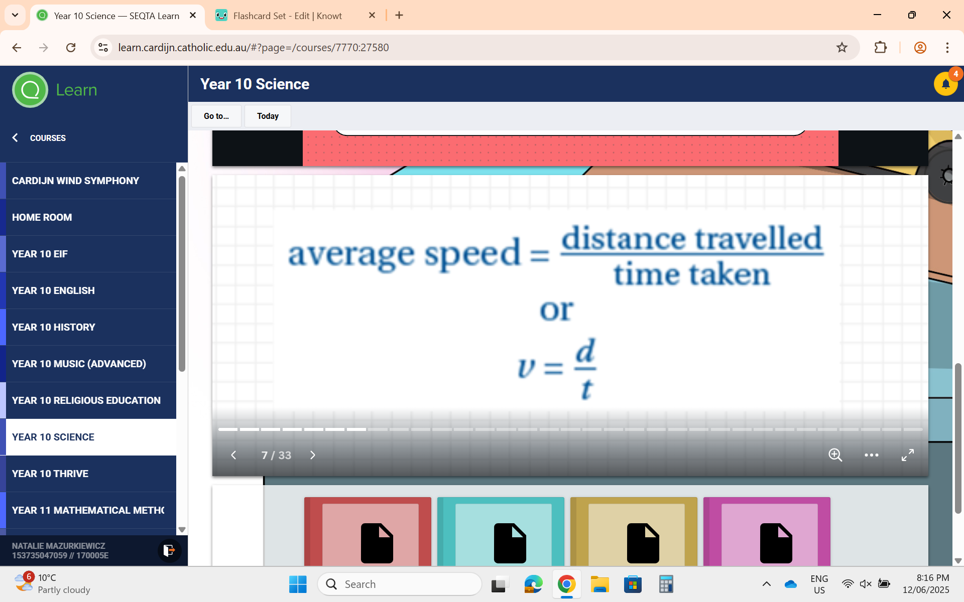 <p>Average Speed Formula</p>