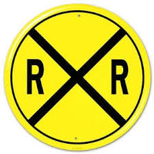 <p>indicates that you are approaching a railroad crossing</p>