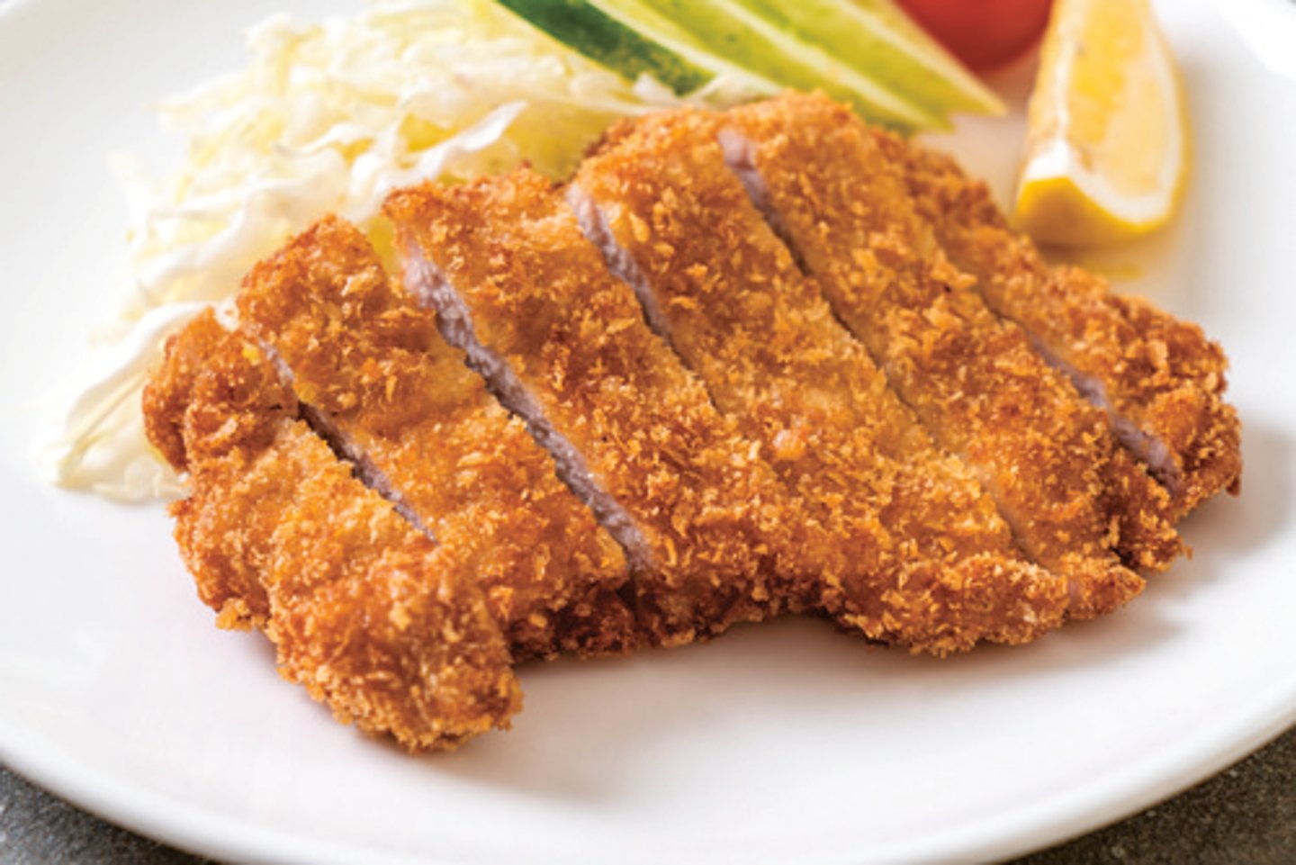 <p>breaded pork cutlet</p>