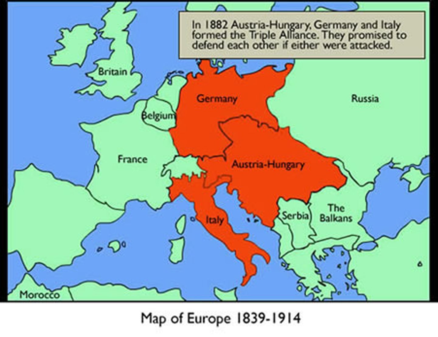 <p>Germany, Italy and Austria-Hungary Alliance.</p><p>(Related to Causes of World War I Slide!)</p>