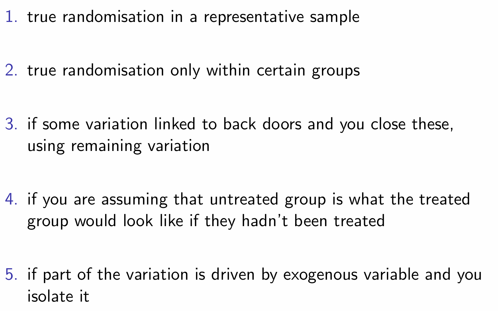 <p>What are the treatment effect averages for each of the rules of thumb for research design?</p>