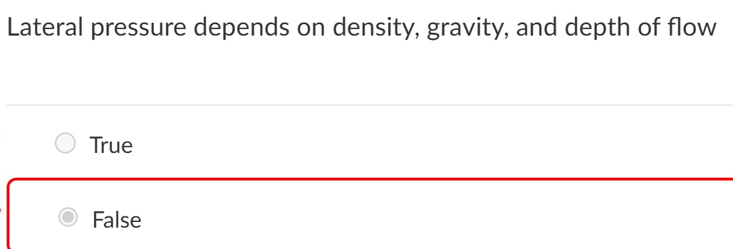 <p>lateral pressure depends </p>