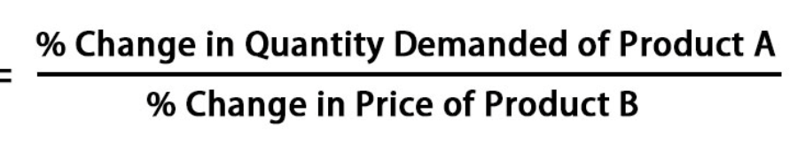 used to determine if two goods are complements ( negative coefficient) or substitutes (positive coefficient). 