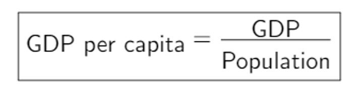 <p>per person basis; total divided by population</p>