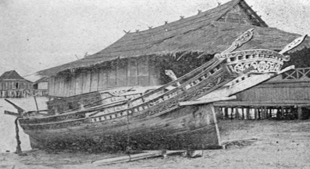 <p>No outriggers, Loose and has detachable, long poles attached, Kadjang – nipa roof </p>
