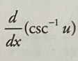 <p>Inverse csc derivative</p>