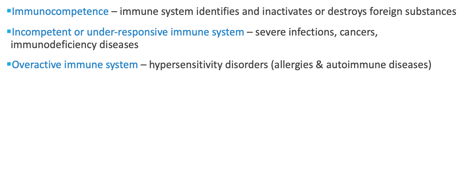 <p>what are the different ways there can be an altered immune response</p>