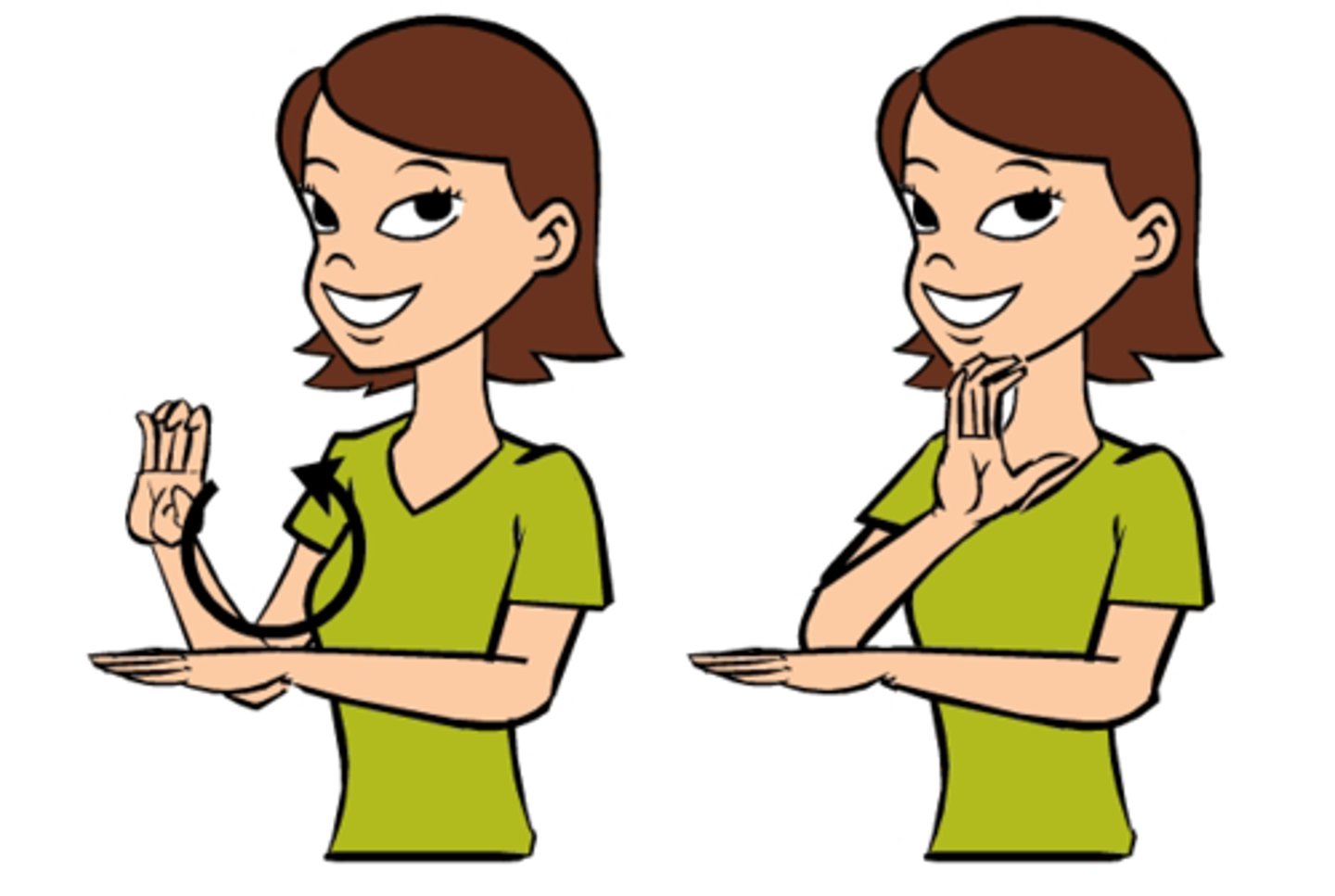 <p>Signed by making your strong hand into a C-shape. Extend your weak arm, and stroke the C-shape along your weak arm.</p>