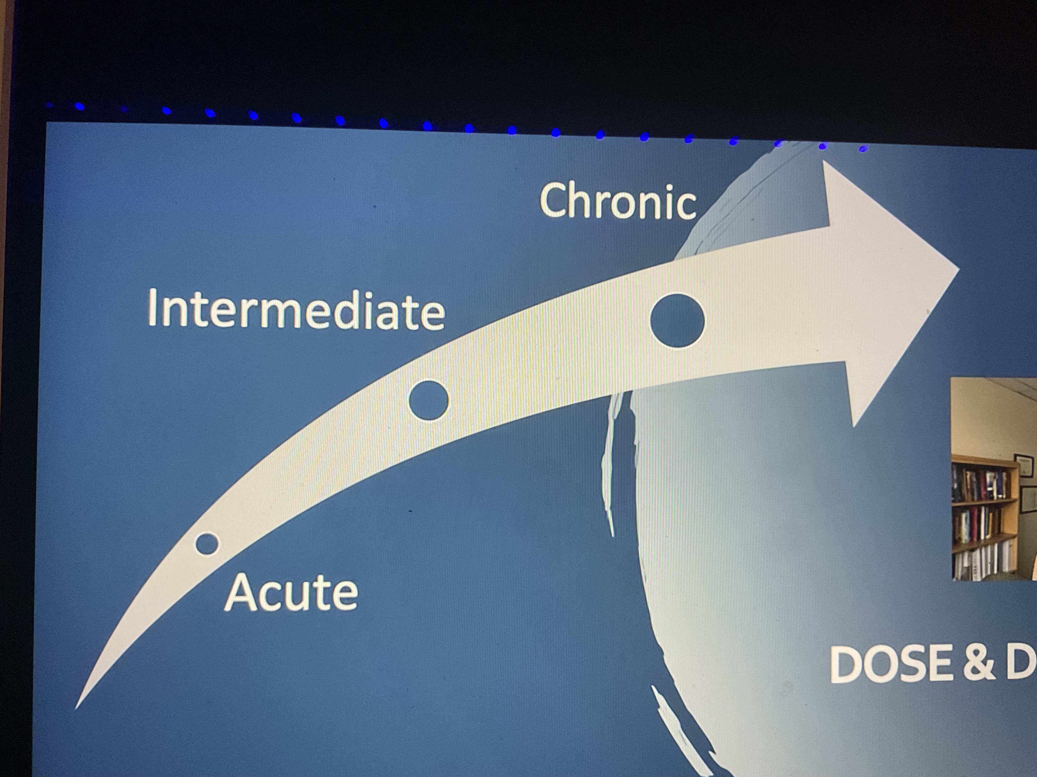 <p>For how long are you exposed?</p><ul><li><p>acute = &lt; 14 days</p></li><li><p>Intermediate = anything in between (14-364 days)</p></li><li><p>Chronic = 1+ year</p></li></ul>