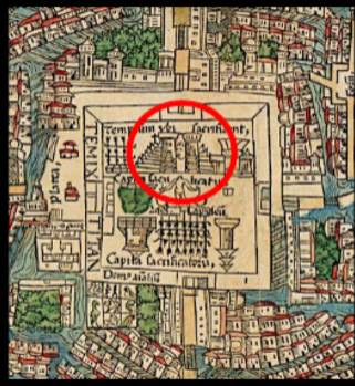 <p>Detail of the Nuremburg Map Showing the Sacred Precinct</p>