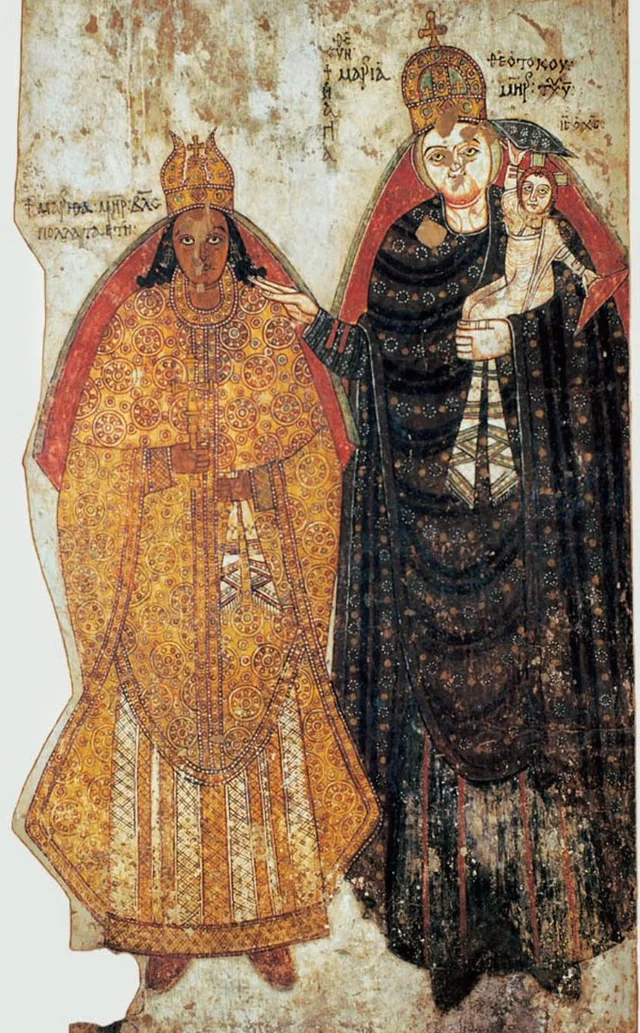 <p>Queen Martha Protected by the Virgin and Child from the Cathedral of Faras</p>