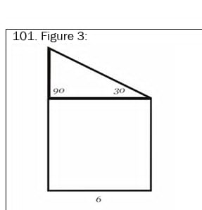 <p>Given the figure above with a square attached to a triangle, what its perimeter?<br>1. Know values of each side</p>