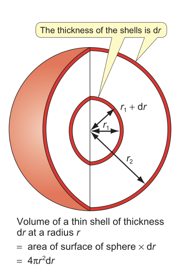 <p>volume is greater for larger sphere since r is larger </p>