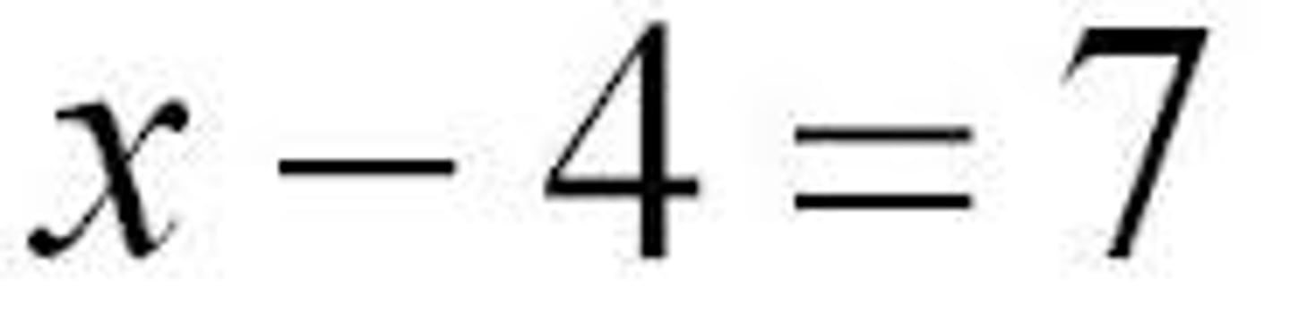 <p>A mathematical sentence that contains an equals sign.</p>