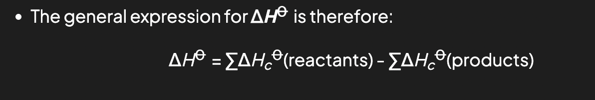 <ul><li><p>combustion products always at bottom of hess cycle</p></li><li><p>arrows pointing down</p></li></ul>
