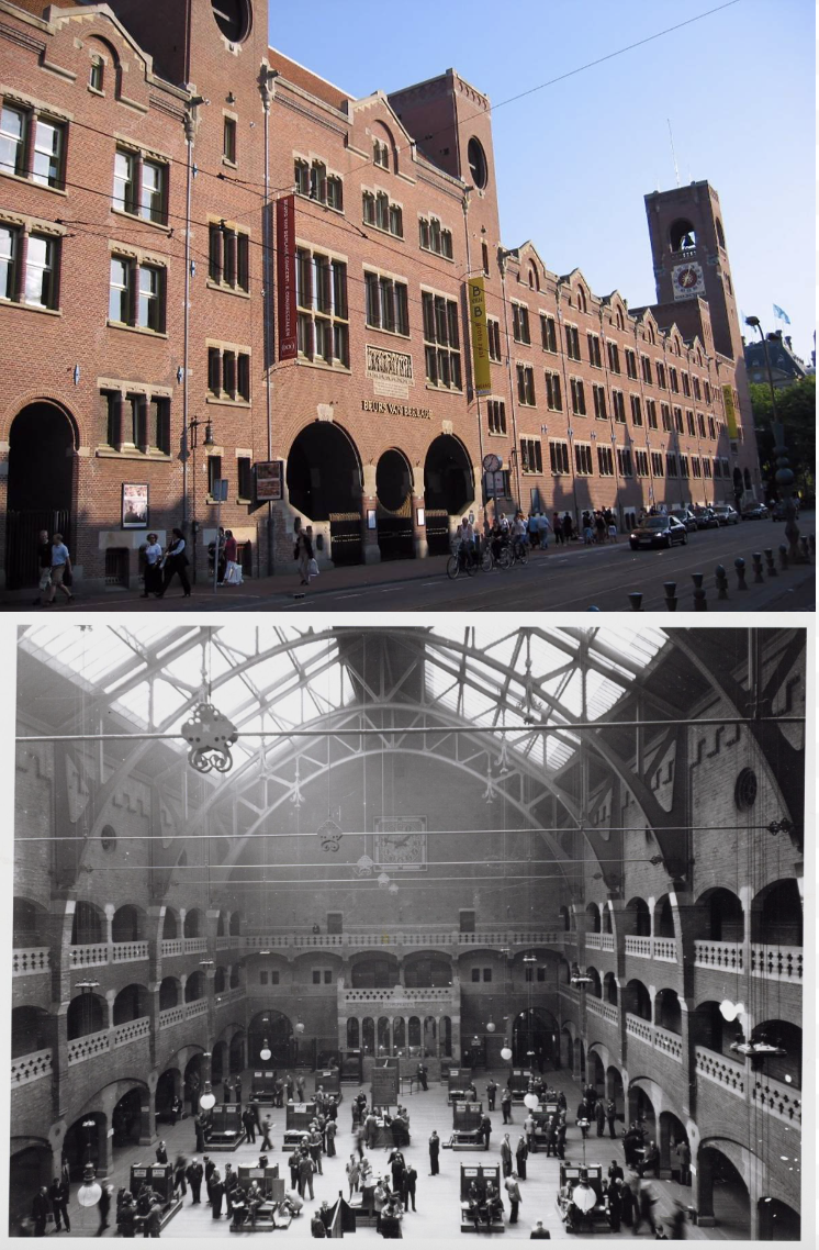 <ul><li><p>financialization of city</p></li><li><p>structural rationalism (reveals hows its constructed)</p><ul><li><p>important points of arch articulated</p></li><li><p>interior w/ trusses transition to corbel</p><ul><li><p>transfer of load</p></li></ul></li></ul></li></ul><p></p><p></p>
