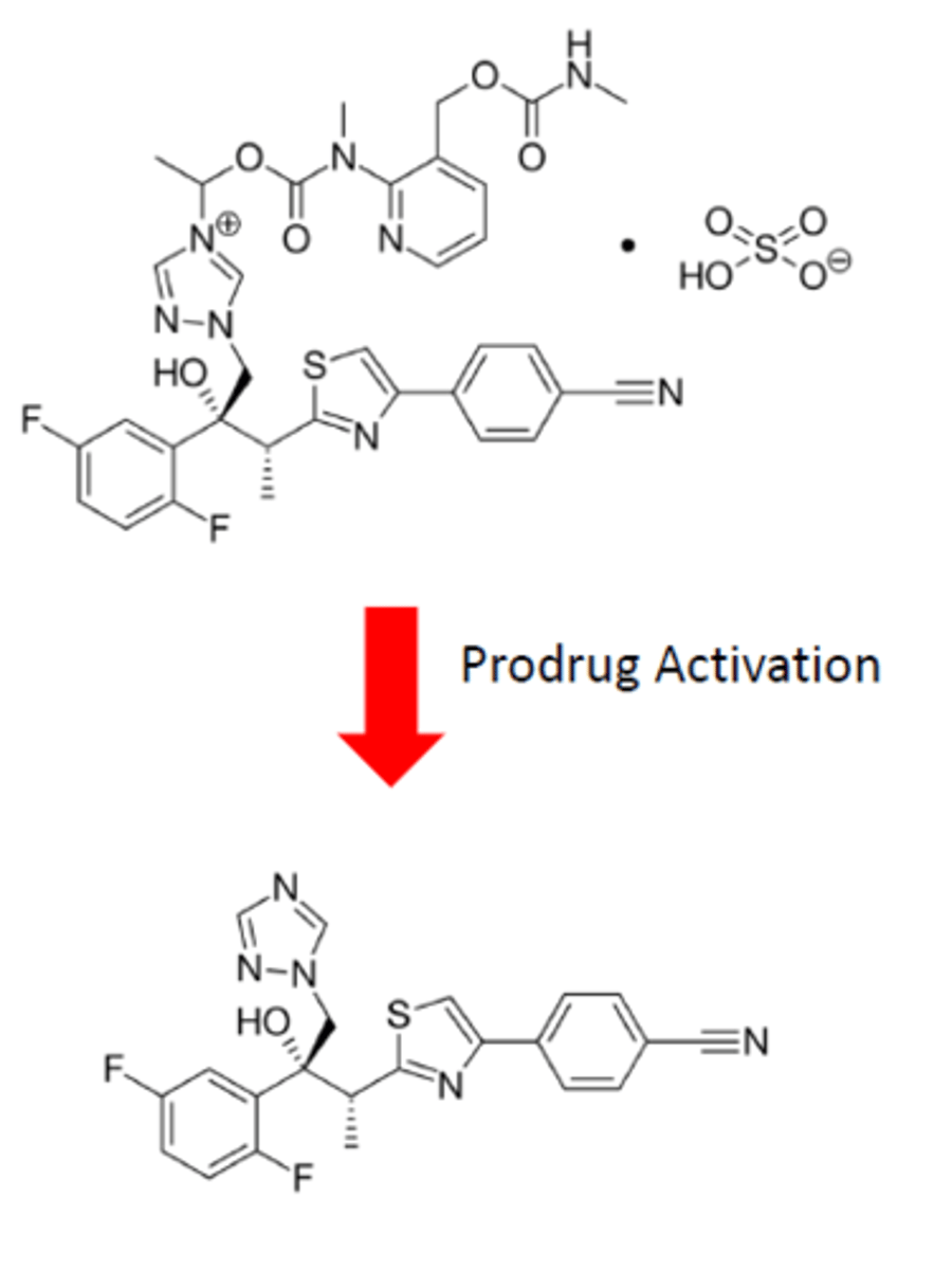 <p>prodrug used for the treatment of aspergillus and candidiasis</p>
