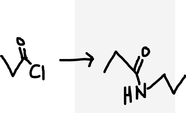 <p>Acyl chloride to secondary amide</p>