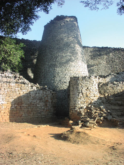 <p><span>Conical Tower and Circular Wall of Great Zimbabwe</span></p>