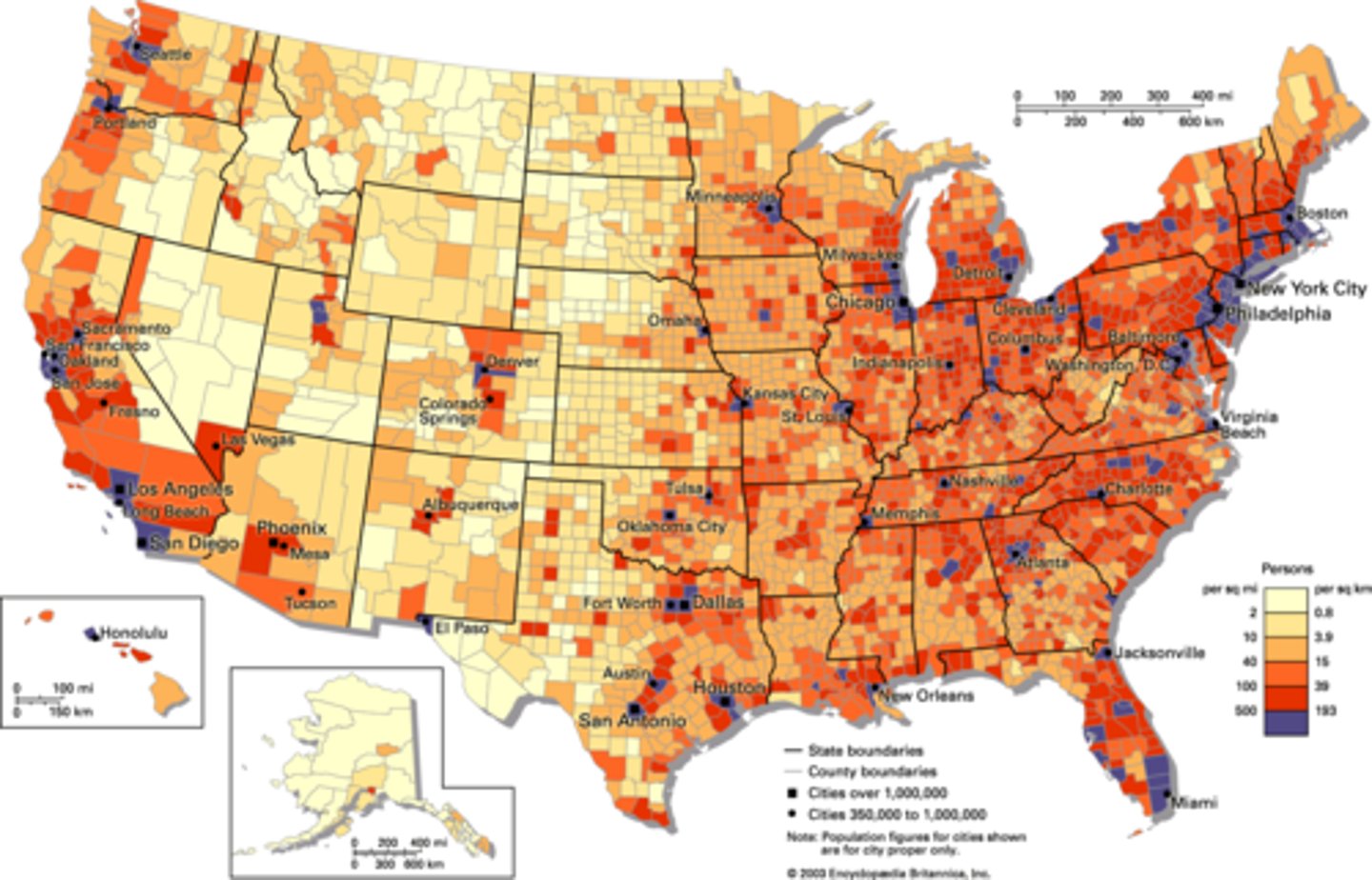 <p>thematic map that uses tones or colors to represent spatial data as average values per unit of data</p>