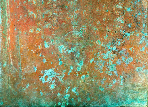 <p>Corroded layer on bronze or copper</p>