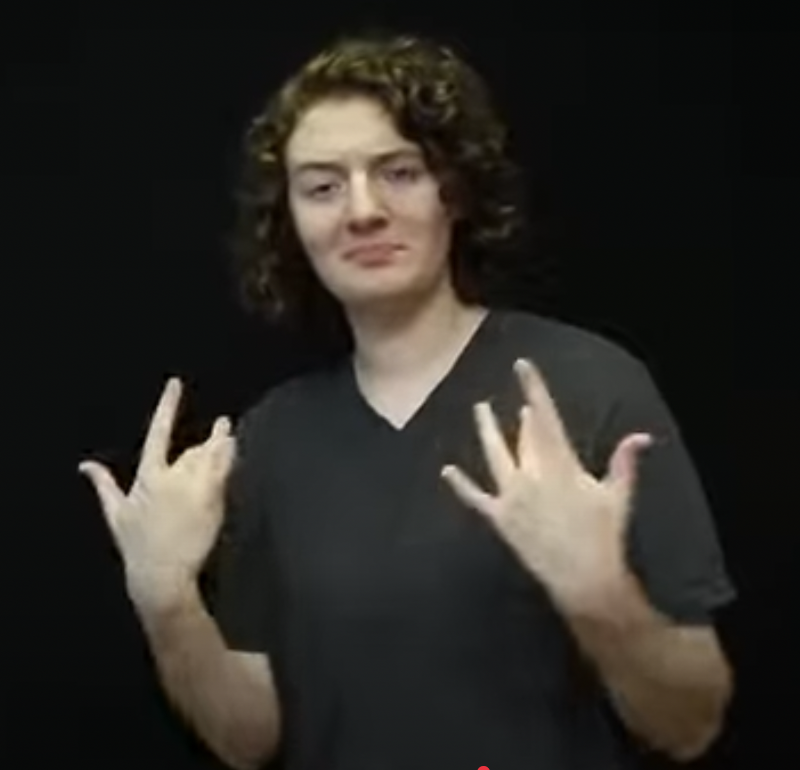 <p>middle fingers at chest then flicking DOWN (very nonchalant)</p>