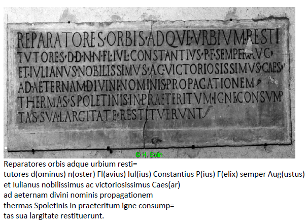 <p>CIL 11 = ILS Spoleto 355-360 d.C.</p>