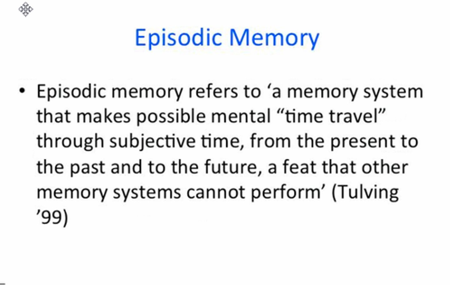 <p>this is emotional memory, memory that is tied to stories that you TALK about and REMEMBER. They have EMOTION ATTACH TO IT</p><p>THIS IS REMEMBERING!</p><p>ex. your first birthday party</p>
