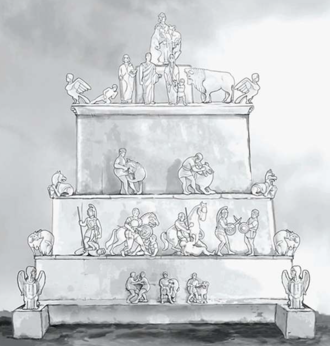 <p>Cerrillo Blanco (Porcuna, Jaén, s. V a.C.)</p><ul><li><p>Conjunto de esculturas e los 70-80, por lo que se cree que cerca había una ciudad.</p></li><li><p class="p1">Muchas de las esculturas parecen arcaicas, ya que los íberos van por detrás de los griegos. Además estos las destruyen y las entierran.</p></li><li><p class="p1">Paralelamente los excavadores descubren una necrópolis del VIII a.C con un depósito cerca con las mismas esculturas, por lo que se cree que aquí habían unos gobernantes que durante 300 años mantuvieron un linaje de reyes a través de un tipo de escultura monumental que se basa en la representación de un Herón de Perseo/Teseo.</p></li><li><p class="p1">Los arqueólogos afirman que podrían representar las 3 etapas de un luchador y que fue diseñado por Mario Torelli:</p></li></ul><p class="p1">1. Entrenamiento del guerrero</p><p class="p1">2.Guerreros luchando</p><p class="p1">3. Ofrenda al toro y a la familia de héroes del linaje. </p><ul><li><p class="p1">Hacen un sacrificio a una diosa que tiene dos carneros sujetados (diosa de la fertilidad ibérica).</p></li><li><p class="p1">También podíamos ver representaciones de grifos y sirenas de forma escalonada.</p></li><li><p class="p1">Dentro del relieve la escultura más famosa es la del Guerrero que se apea en el caballo, el cual va con la caetra, le clava la lanza a su adversario atravesándole el cuello.</p></li></ul><p></p>