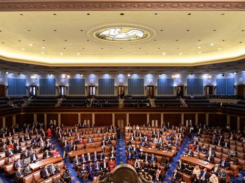 <p>The lower house of the U.S. Congress, consisting of representatives based on state population.</p>