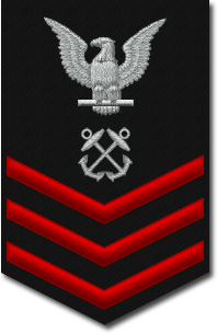<p>eagle perched atop 3 chevrons</p>