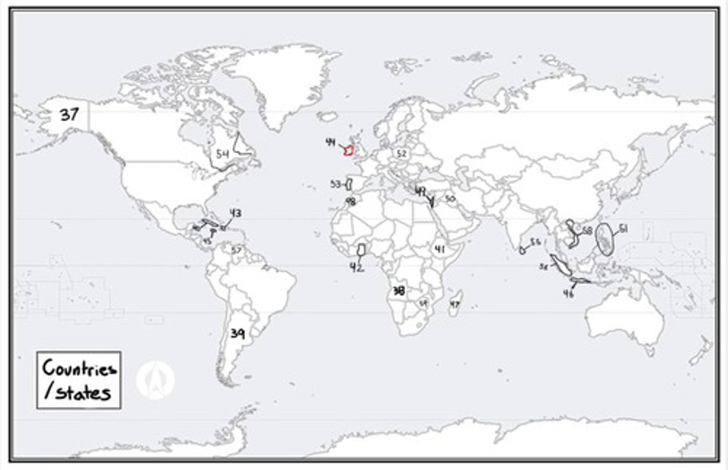 <p>What is #44? (countries/states)</p>