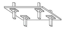 <p>A flat plate thickened at its column supports with column capitals and drop panels to increase its shear strength and moment-resisting capacity</p>