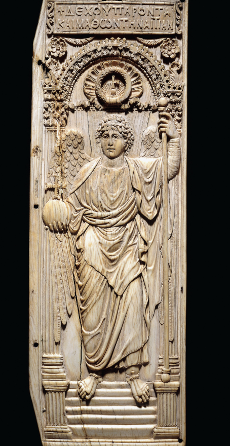 <p><span style="line-height: 115%;">What is the material of this artwork depicting Archangel Michael? (Fig. 9-2)</span></p>