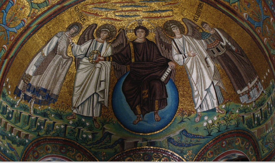 <p>Mosaic  of Christ in the Apse of San Vitale&nbsp;</p>