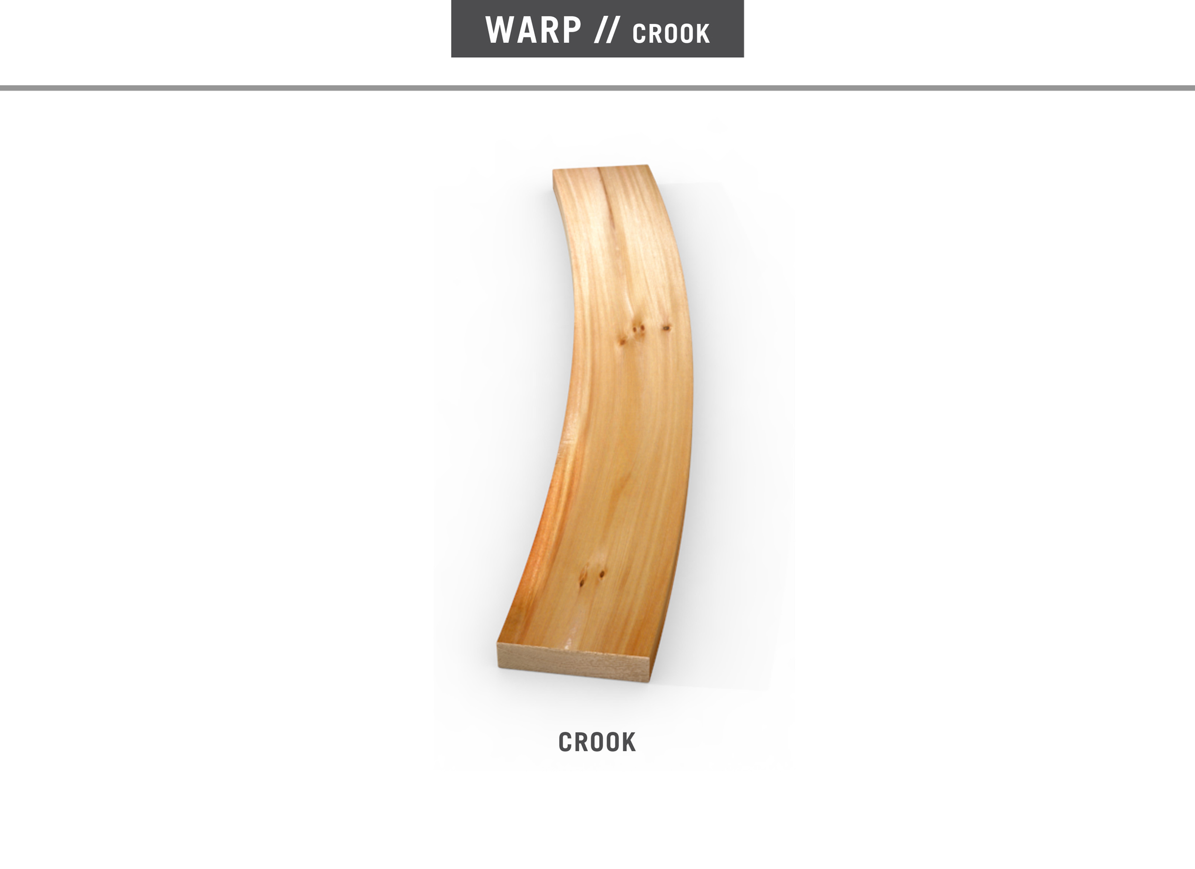 <p>a warp along the length of the edge of the wood</p>