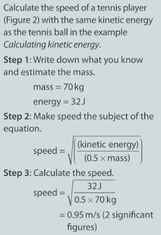 How to calculate speed when the kinetic energy is known.