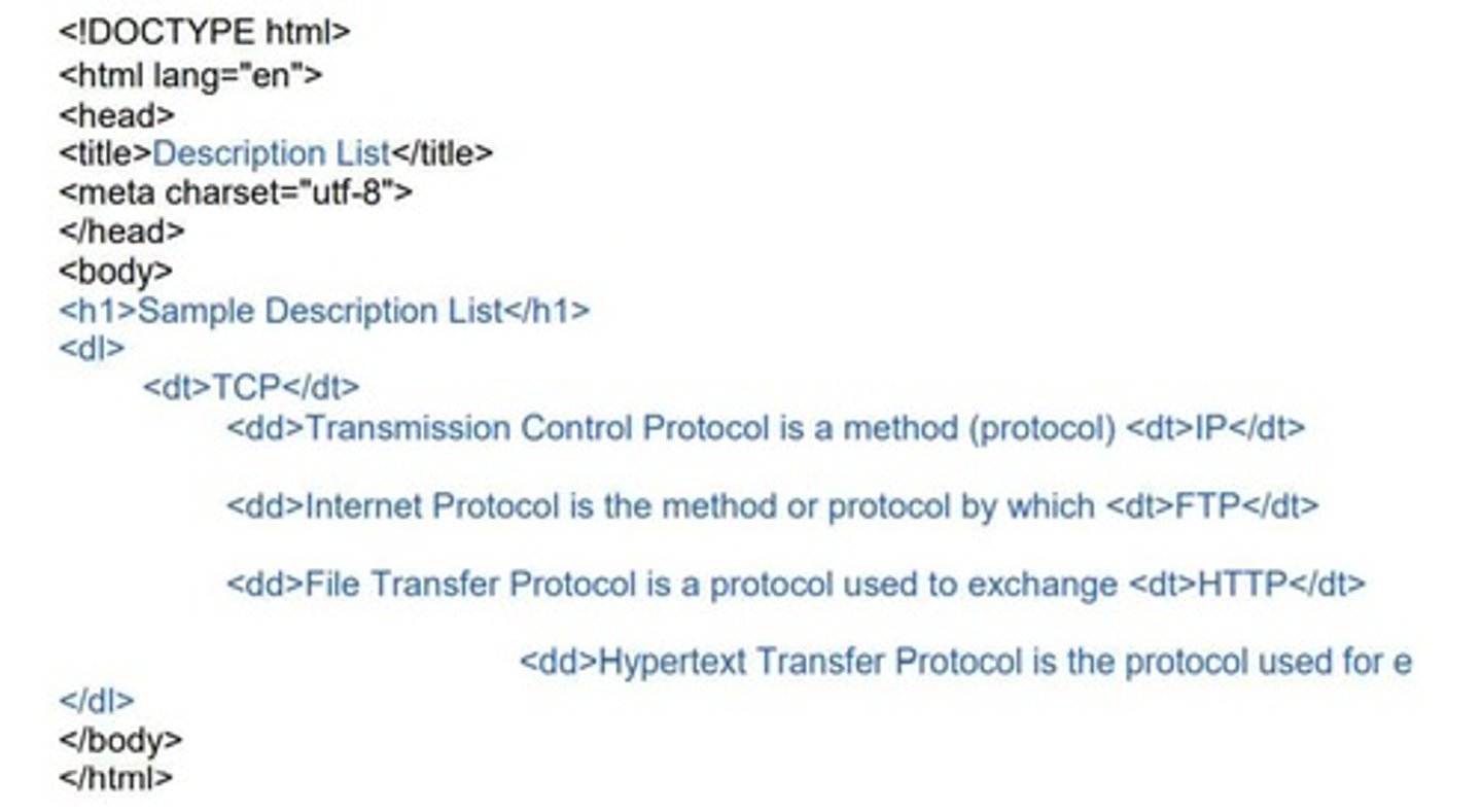 <p>Useful to display a list of terms and descriptions or a list of FAQ and answers</p>