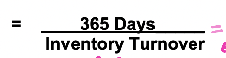 <p>a variant of the inventory turnover ratio - copmutes the average days taken to sell the average inventory balance one time</p>