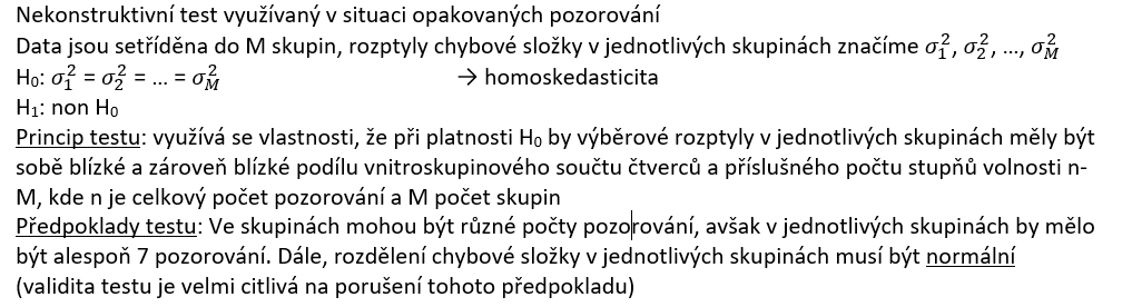 <ul><li><p>nekonstruktivní testy heteroskedasticity</p></li><li><p></p></li></ul><p></p>