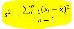 <p>Variance = s²</p><ul><li><p>depends on units</p></li></ul><p></p>