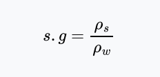 <p>ratio of the density of soil solids to the density of water</p>