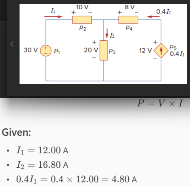 <p><span style="font-size: medium;">Find the power absorbed by each of the elements in the given figure, where </span><em>I</em><sub>1</sub><span style="font-size: medium;"> = 12.00 A&nbsp;and </span><em>I</em><sub>2</sub><span style="font-size: medium;"> = 16.80 A.</span></p><p><em>p</em><sub>1 </sub>= ____ W</p><p><em>p</em><sub>2 </sub>= ____ W</p><p><em>p</em><sub>3 </sub>= ____ W</p><p><em>p</em><sub>4 </sub>= ____ W</p><p><em>p</em><sub>5 </sub>= ____ W</p>