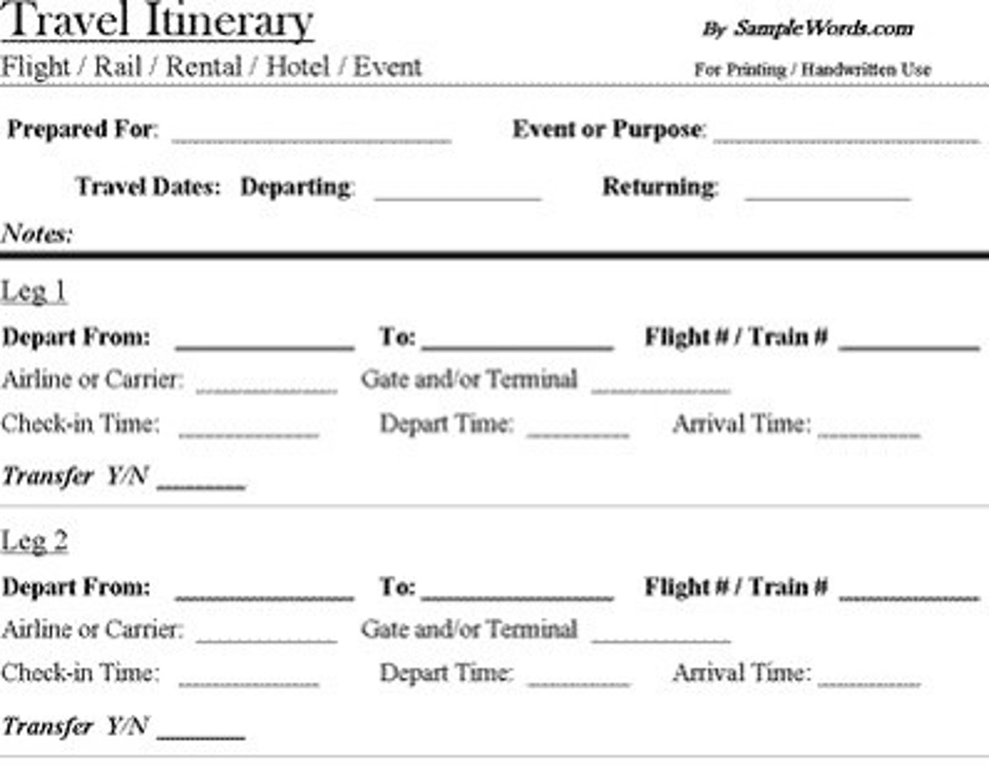 <p>itinerary</p>