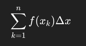 <p>(1) Find delta x (b-a/n)</p><p></p><p>(2) xk​=a+kΔx so we basically are just adding the first term of the set to the delta x multiple by the k value (and the k value would just progressively increase)</p><p></p><p>(3) write it in :)</p>