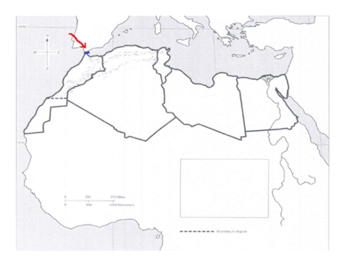 <p>Narrow waterway that separates Europe from Africa by 8 miles</p>