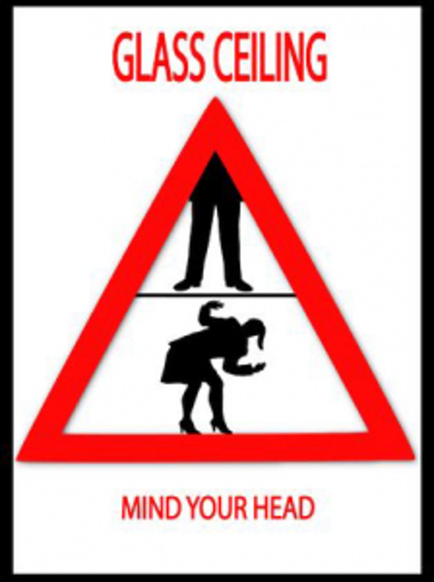 <p>A metaphor alluding to the invisible barriers that prevent minorities and women from being promoted to top corporate positions.</p>