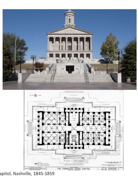 Studied with Benjamin Latrobe
Active mainly in Philadelphia and Nashville
promoted Greek Revival
early example of use of structural iron (Tennessee State Capitol) 