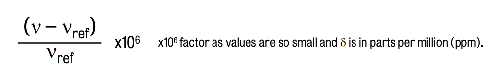 Chemical shift value equation
